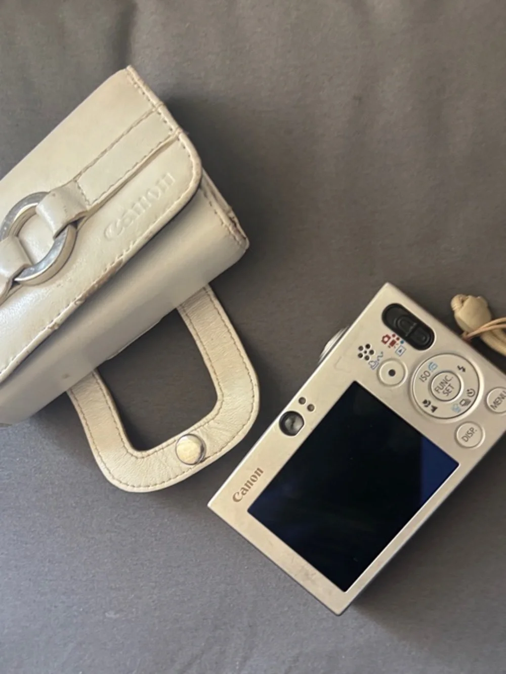 Canon Compact Digital Camera with White Carry Case